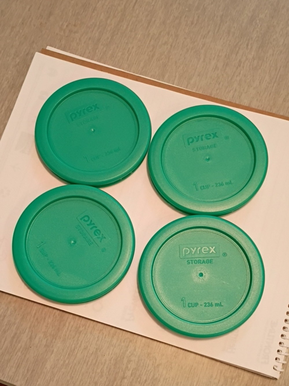 4 new Pyrex lids for 1-cup container